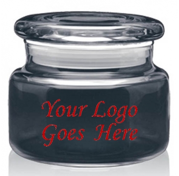 8 oz. Apothecary Jar with Flat Lid - Deep Etched