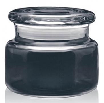 8 oz. Apothecary Jar with Flat Lid - Deep Etched