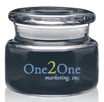 8 oz. Apothecary Jar with Flat Lid - Deep Etched