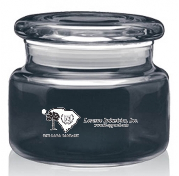 8 oz. Apothecary Jar with Flat Lid - Deep Etched