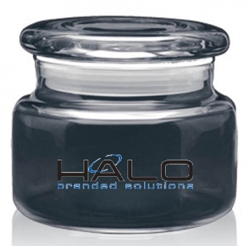 8 oz. Apothecary Jar with Flat Lid - Deep Etched