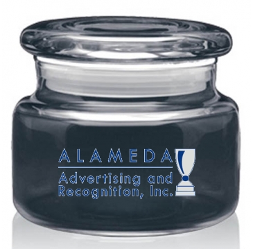 8 oz. Apothecary Jar with Flat Lid - Deep Etched