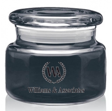 8 oz. Apothecary Jar with Flat Lid - Deep Etched