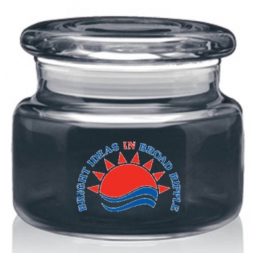 8 oz. Apothecary Jar with Flat Lid - Deep Etched