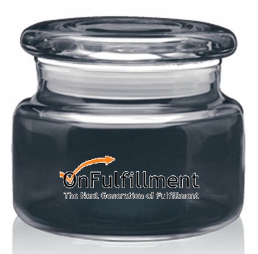 8 oz. Apothecary Jar with Flat Lid - Deep Etched