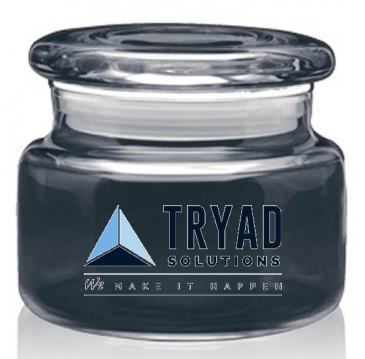 8 oz. Apothecary Jar with Flat Lid - Deep Etched