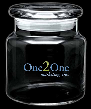 16 oz. Apothecary Jar with Flat Lid - Deep Etched