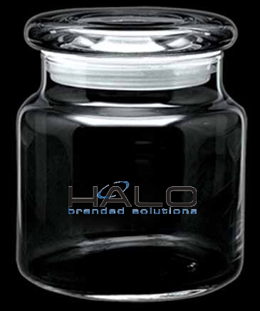 16 oz. Apothecary Jar with Flat Lid - Deep Etched