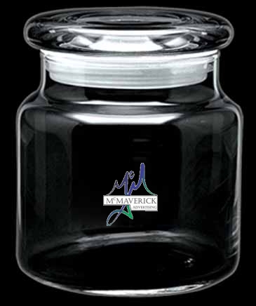16 oz. Apothecary Jar with Flat Lid - Deep Etched