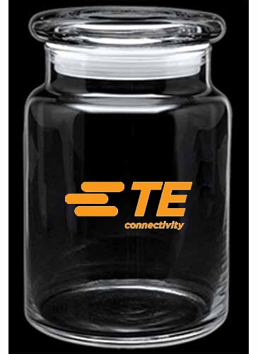 26 oz. Apothecary Jar with Flat Lid - Deep Etched