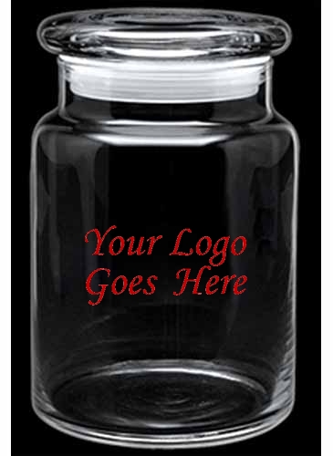 26 oz. Apothecary Jar with Flat Lid - Deep Etched