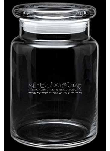 26 oz. Apothecary Jar with Flat Lid - Deep Etched