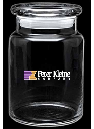 26 oz. Apothecary Jar with Flat Lid - Deep Etched