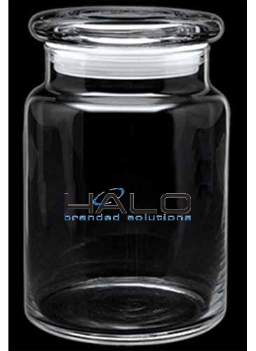 26 oz. Apothecary Jar with Flat Lid - Deep Etched