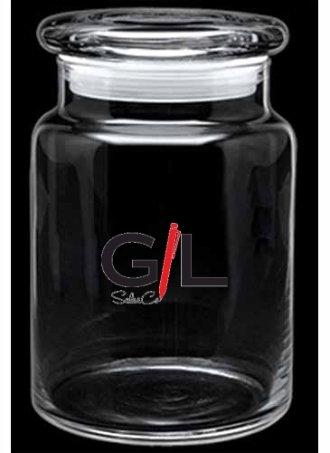 26 oz. Apothecary Jar with Flat Lid - Deep Etched