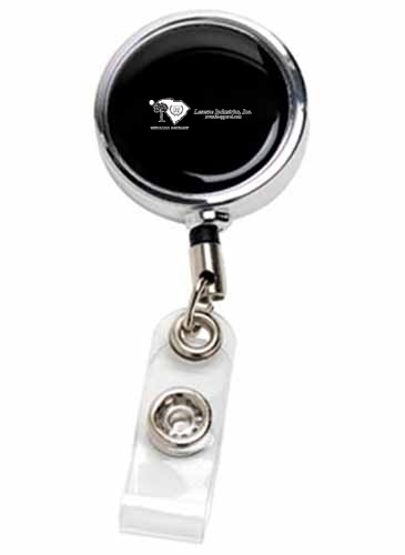 30” Cord Chrome Solid Metal Retractable Badge