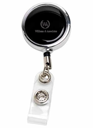 30” Cord Chrome Solid Metal Retractable Badge