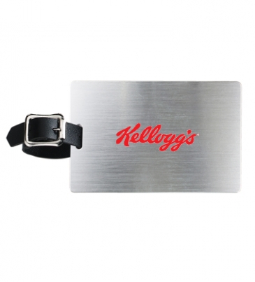 Brushed Aluminum Kwik Seal® Backing Luggage Bag Tag