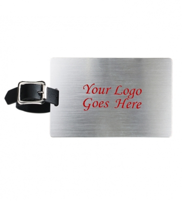 Brushed Aluminum Kwik Seal® Backing Luggage Bag Tag