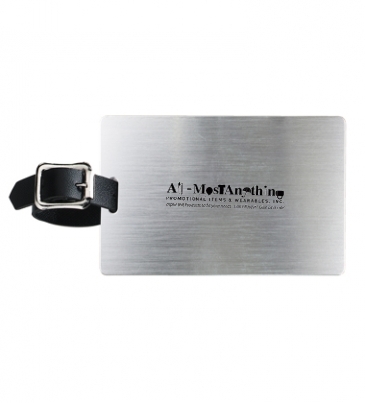 Brushed Aluminum Kwik Seal® Backing Luggage Bag Tag