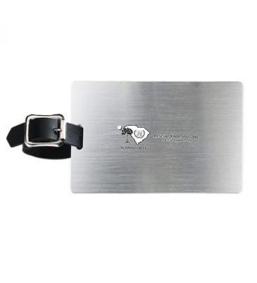 Brushed Aluminum Kwik Seal® Backing Luggage Bag Tag