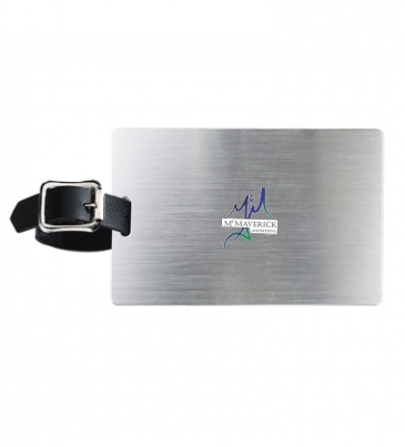 Brushed Aluminum Kwik Seal® Backing Luggage Bag Tag