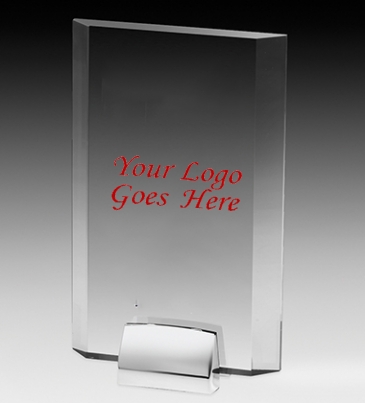 Rectangular Beveled Award w/ Chrome Base