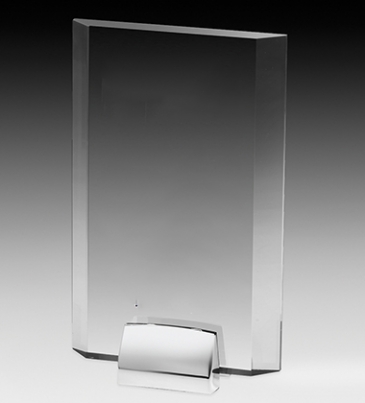 Rectangular Beveled Award w/ Chrome Base