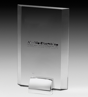 Rectangular Beveled Award w/ Chrome Base