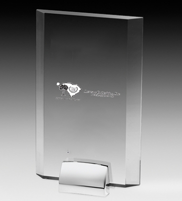 Rectangular Beveled Award w/ Chrome Base