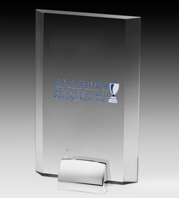 Rectangular Beveled Award w/ Chrome Base