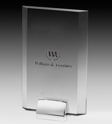 Rectangular Beveled Award w/ Chrome Base