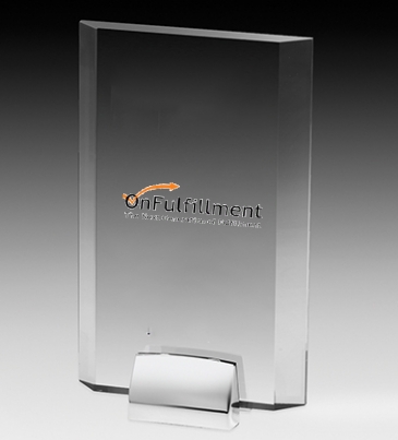 Rectangular Beveled Award w/ Chrome Base