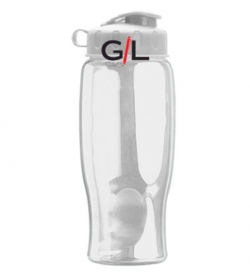 Poly-Pure - 27 oz. Transparent Bottle - Flip Lid