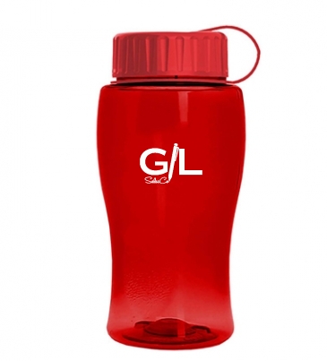 Poly-Pure Jr. - 18 Oz. Transparent Bottle With Tethered Lid