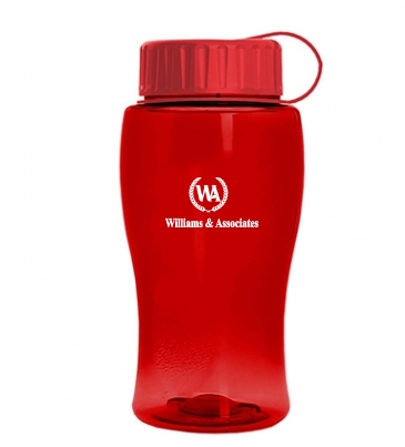 Poly-Pure Jr. - 18 Oz. Transparent Bottle With Tethered Lid