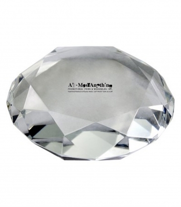 3 1/2" Round Faceted Paperweight
