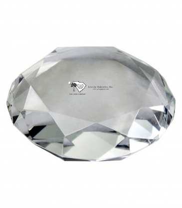 3 1/2" Round Faceted Paperweight