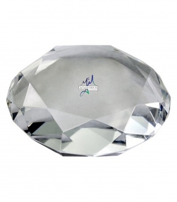 3 1/2" Round Faceted Paperweight
