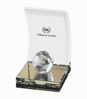 Arched Crystal Globe Award (Large)