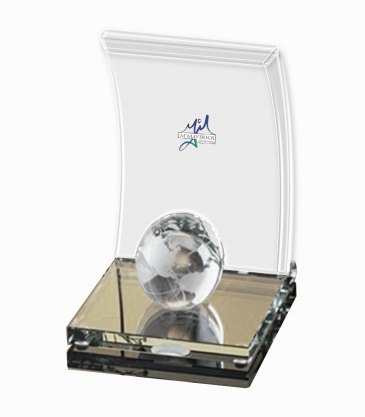 Arched Crystal Globe Award (Large)