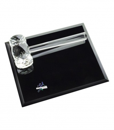 Optical Crystal Gavel with Black Mirror Base