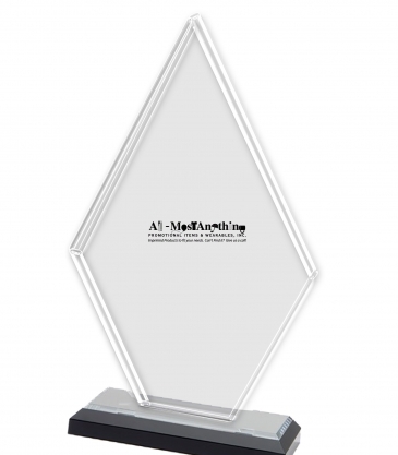 10" Jade Diamond Award on Black Marble Base
