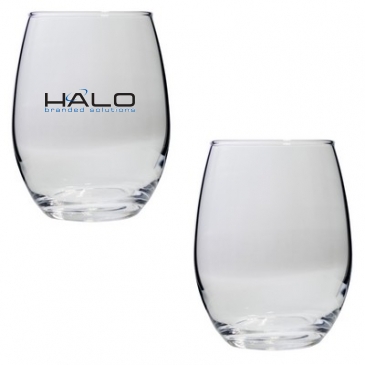 Set of Two Stemless Wine Glasses (9 Oz.)
