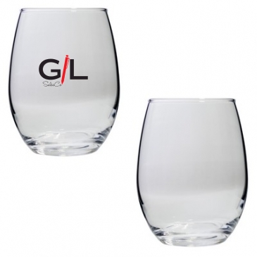 Set of Two Stemless Wine Glasses (9 Oz.)
