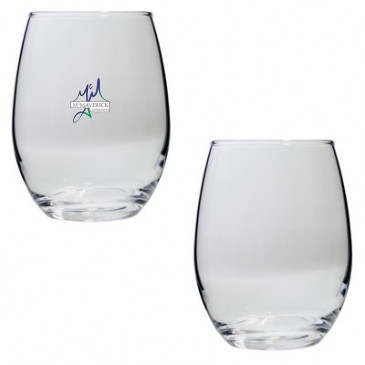 Set of Two Stemless Wine Glasses (9 Oz.)