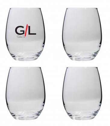 Set of Four Stemless Wine Glasses (9 Oz.)
