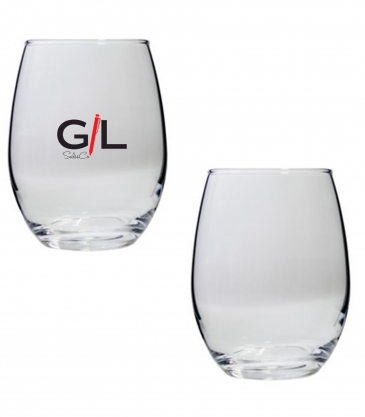 Set of Two Stemless Wine Glasses (15 Oz.)