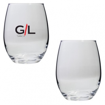 Set of Two Stemless Wine Glasses (21 Oz.)