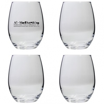 Set of Four Stemless Wine Glasses (21 Oz.)